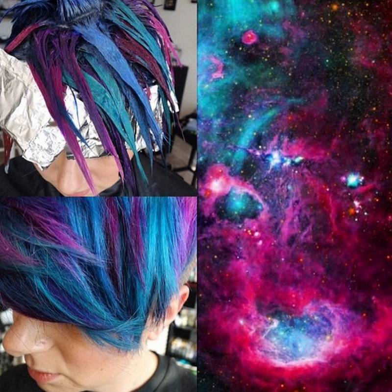 Как сделать галактику в волосах